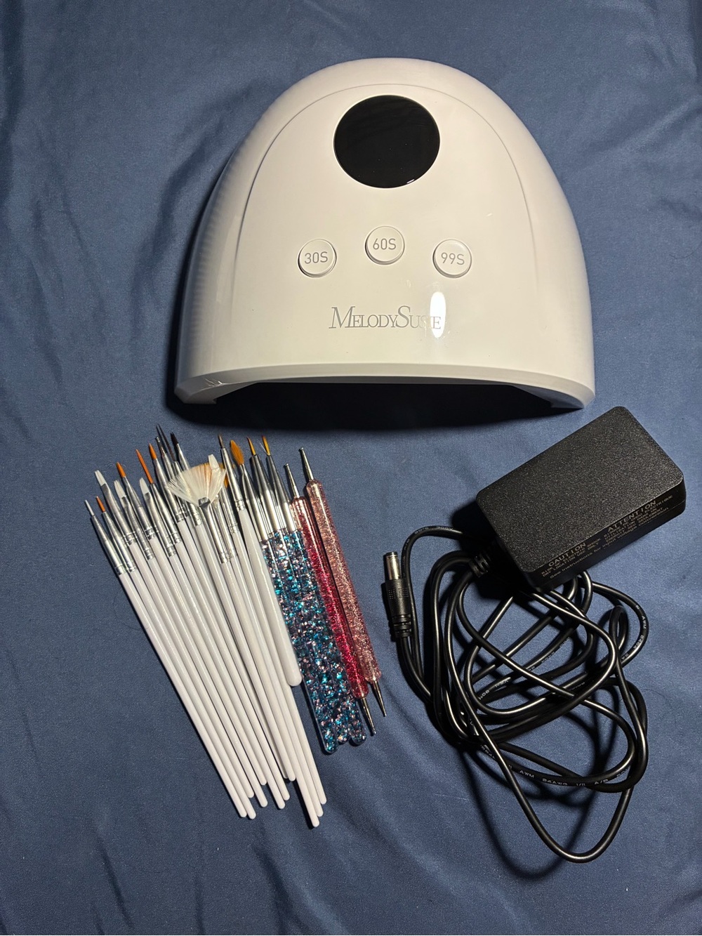 💅 MelodySusie White LED Nail Lamp with Brushes